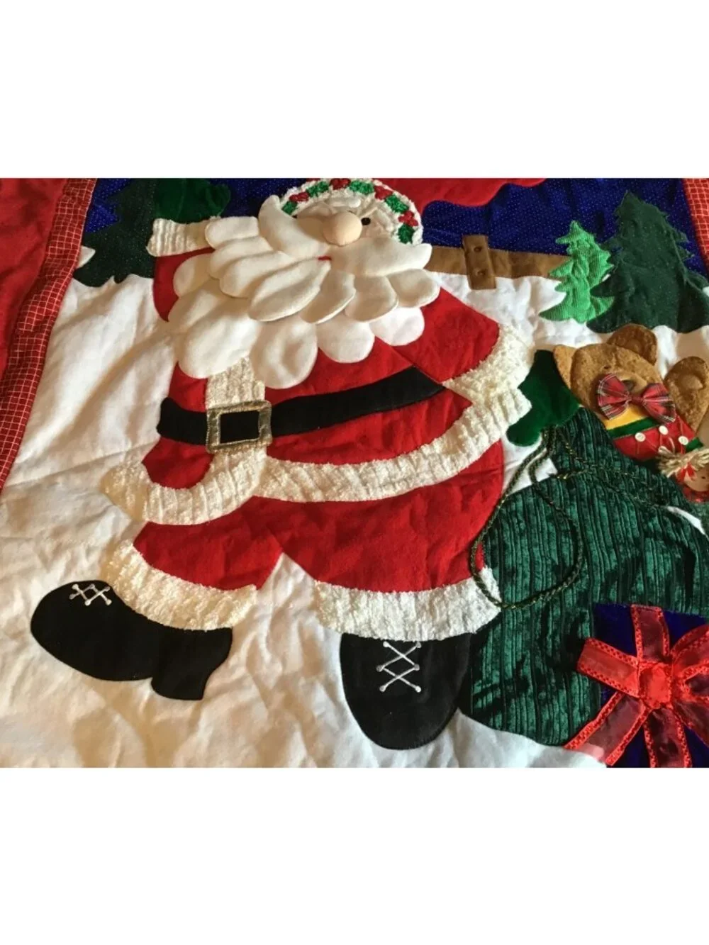 Santa Claus 3D 58x48 Christmas Throw Blanket Vintage 1990s